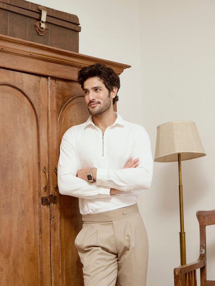 Zip Log 100% Cotton Shirt