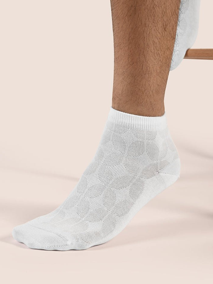 Zoom White Cotton Socks