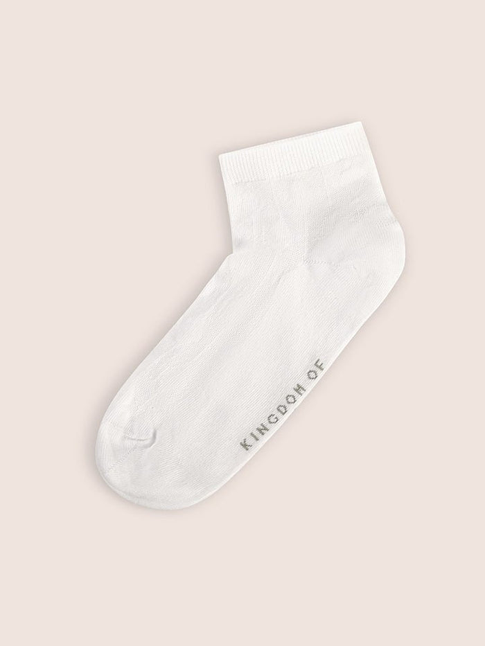 Zoom White Cotton Socks