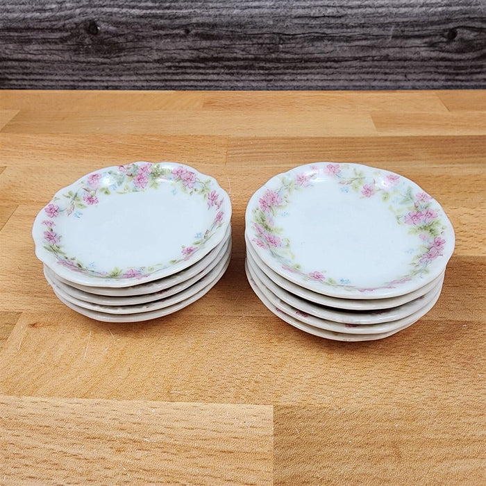 ZSC41 Small Butter Tea Bag Holder Set of 10 Scalloped, Pink Roses White ZS & Co