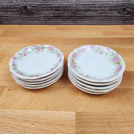 ZSC41 Small Butter Tea Bag Holder Set of 10 Scalloped, Pink Roses White ZS & Co